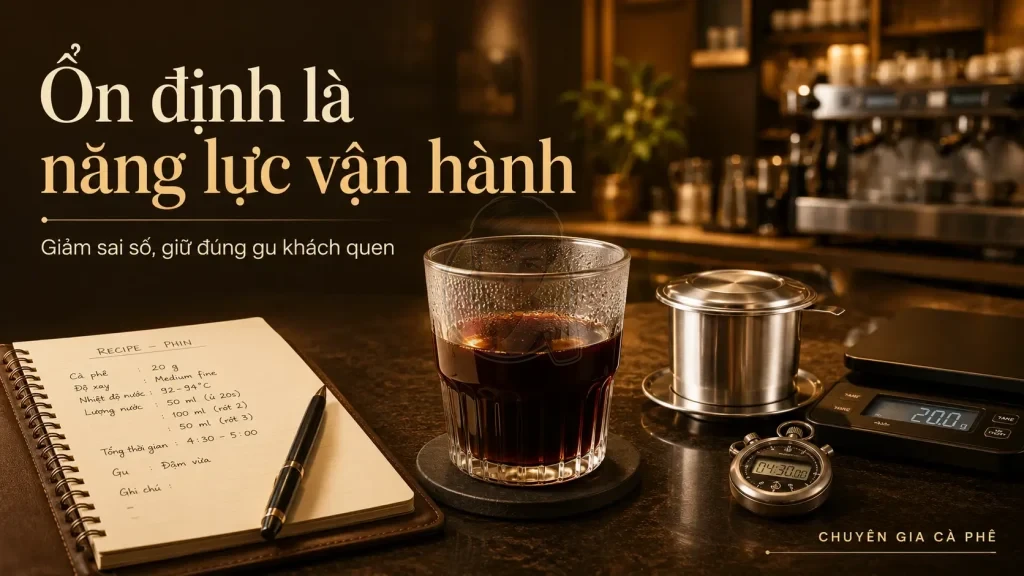 Kiểm soát sai số giúp quán giữ hương vị cà phê phin ổn định.