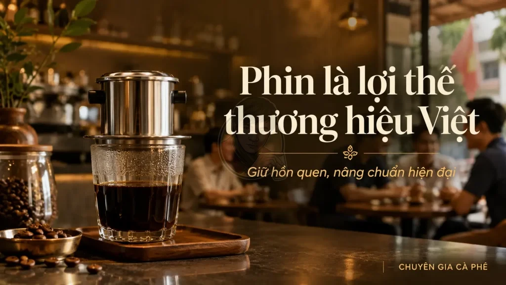 Phin cà phê là lợi thế thương hiệu cho quán cà phê Việt Nam hiện đại.