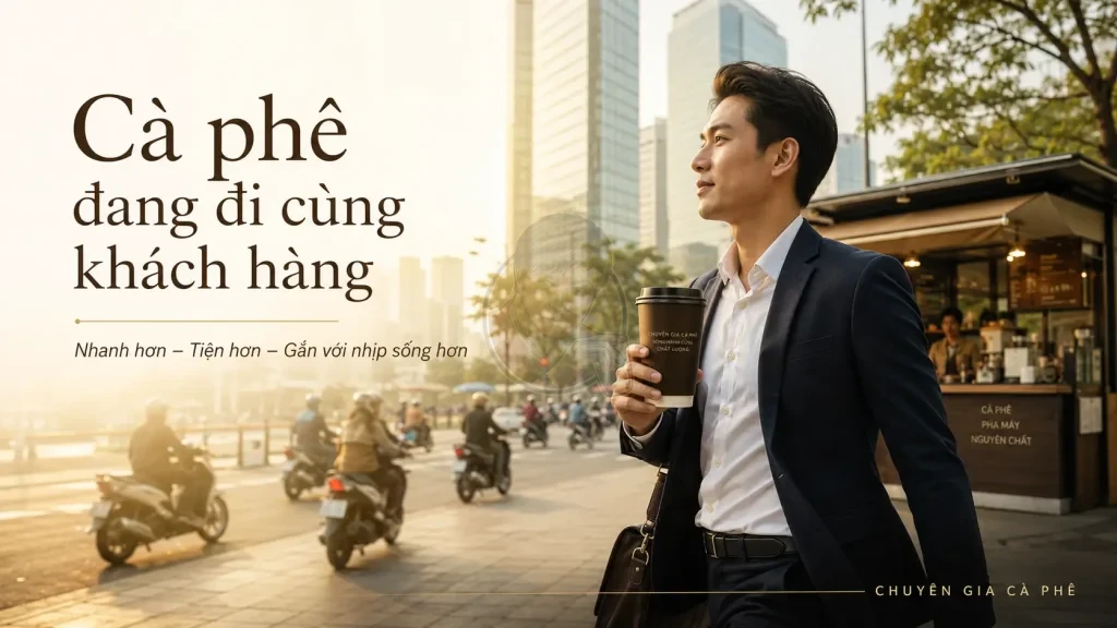 Xu hướng cà phê Take Away gắn với nhịp sống và hành vi tiêu dùng đô thị tại Việt Nam.