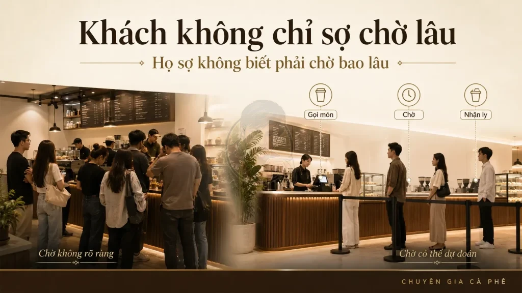 Tâm lý khách hàng khi chờ nhận cà phê tại quầy Take Away.