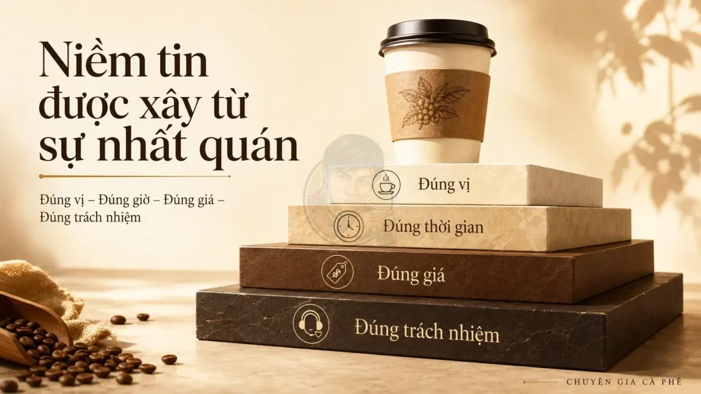 Các yếu tố tạo nên sự tin tưởng của khách hàng đối với quán cà phê Take Away.