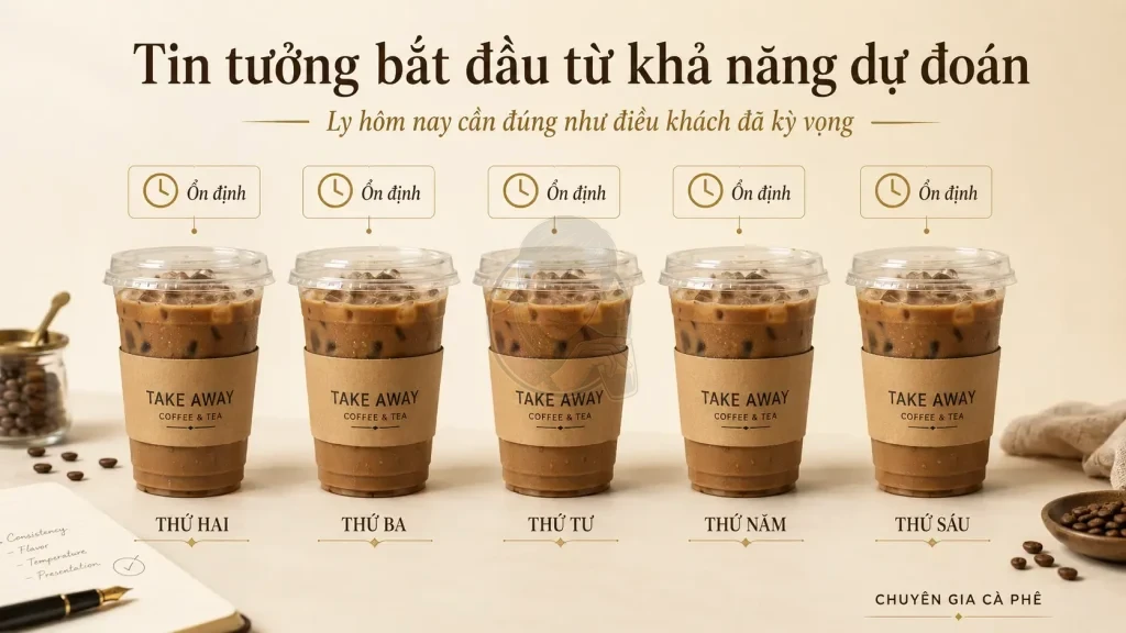 Chất lượng cà phê ổn định giúp xây dựng niềm tin và giữ khách quay lại.