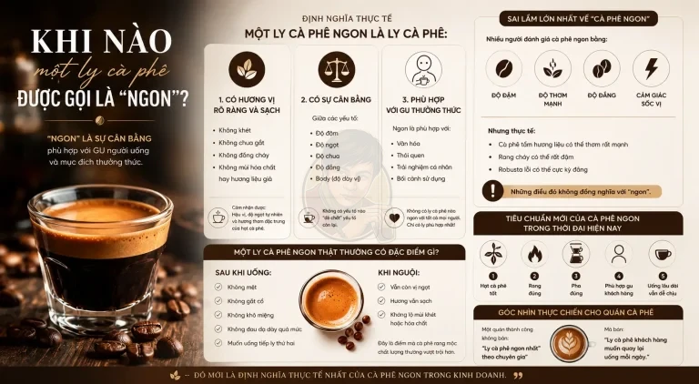 Khi nào một ly cà phê được gọi là “NGON”? Định nghĩa lại tiêu chuẩn cà phê ngon.