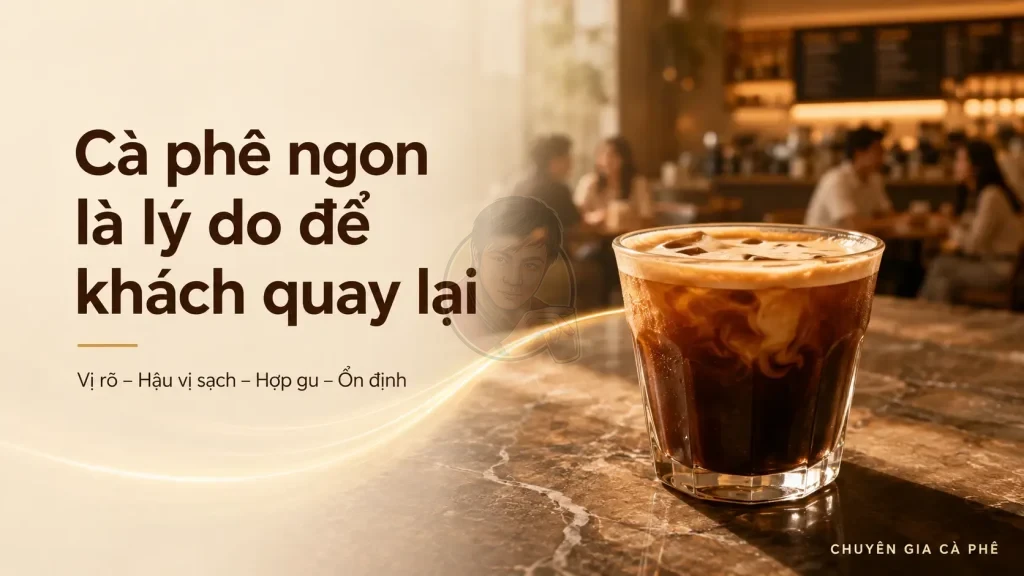 Cà phê ngon là cà phê có vị rõ, hậu vị sạch, hợp gu, ổn định và khiến khách quay lại.
