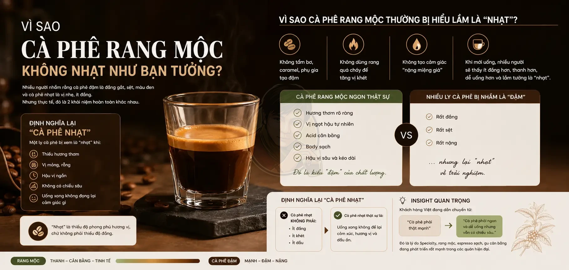 Cà phê rang mộc có nhạt không? Định nghĩa lại “cà phê nhạt”.