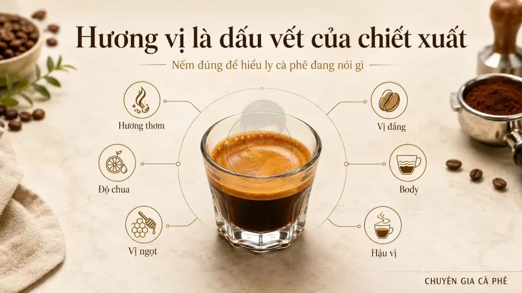 Bản đồ cảm quan hương vị cà phê.