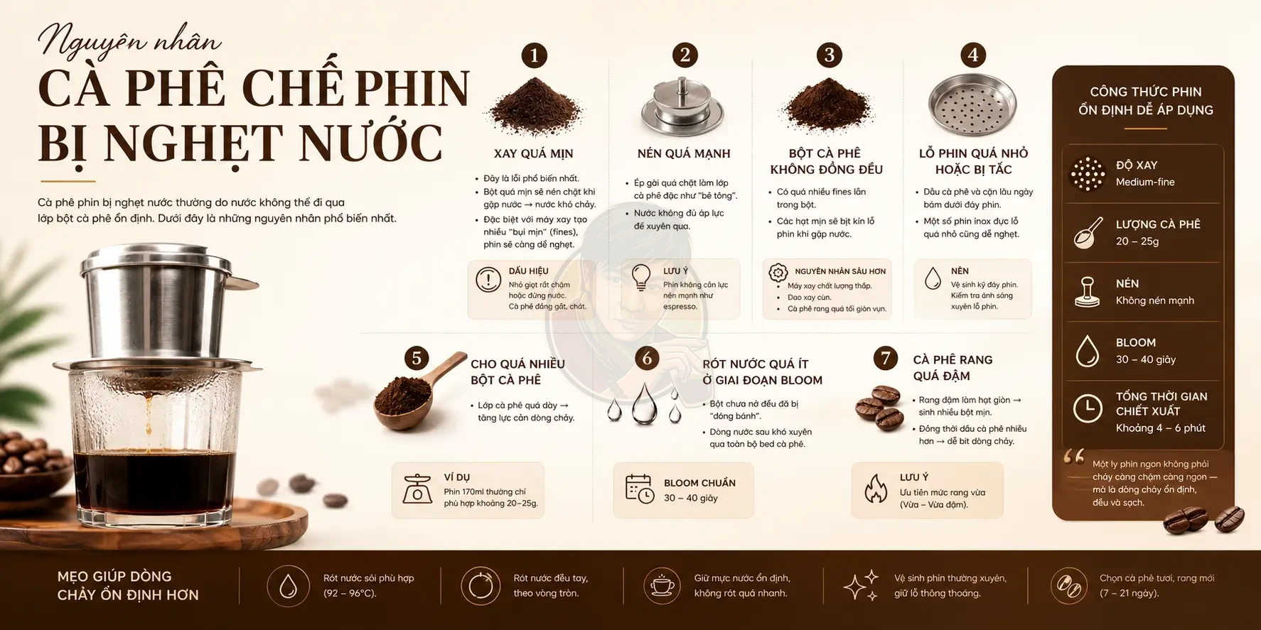 Tại sao phin bị nghẹt nước? Hiểu đúng Channeling