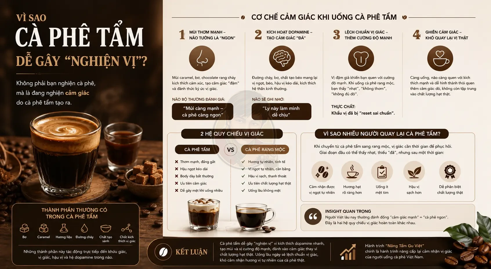Vì sao cà phê tẩm dễ gây “nghiện vị”?