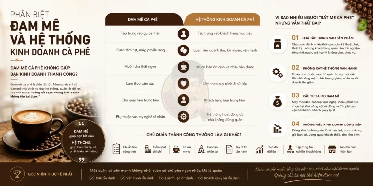 Đam mê cà phê không giúp bạn kinh doanh thành công.