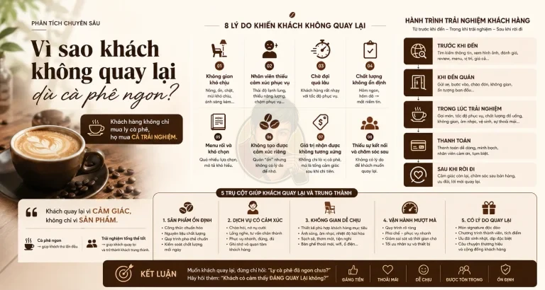 Vì sao khách không quay lại dù cà phê ngon?
