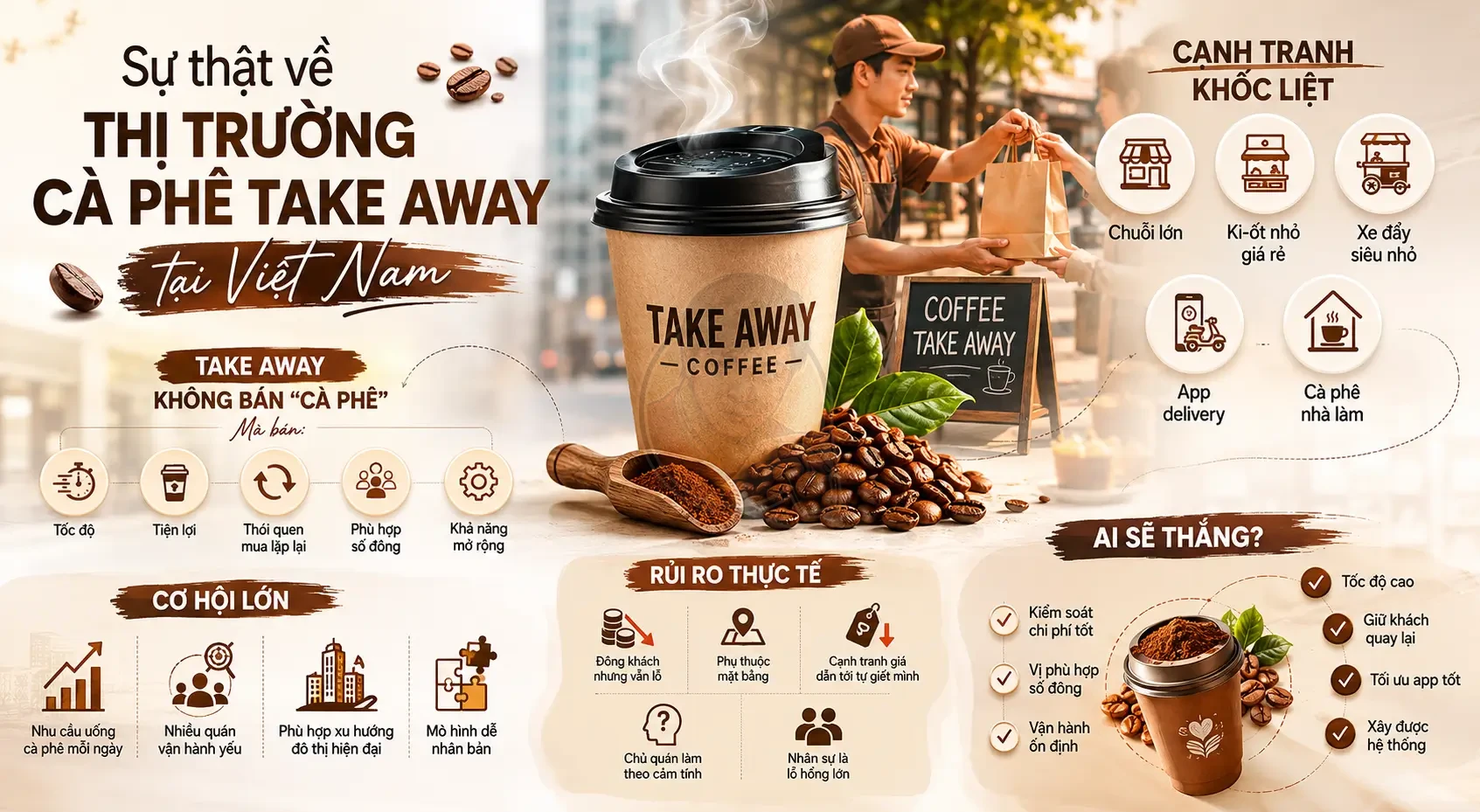 Thị trường cà phê Take Away tại Việt Nam: Cơ hội và rủi ro?