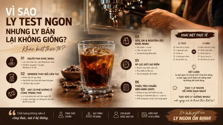 Ly test ngon nhưng ly bán không giống: Vì sao?