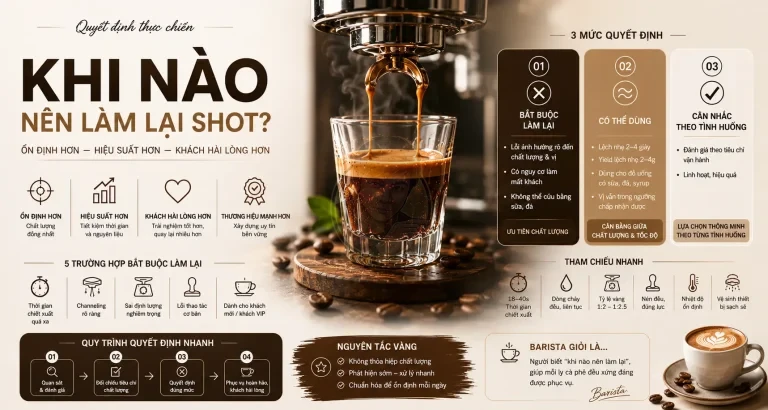 Khi nào nên làm lại shot espresso dù khách đang chờ?