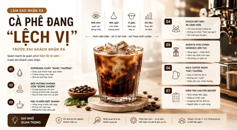 Làm sao nhận diện cà phê lệch vị trước khi khách phát hiện?